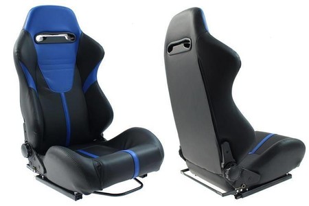 Racing seat R - LOOK II PVC Black - Blue