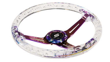Kierownica SLIDE 350 mm przezroczysty akryl NeoChrome offset 70 mm