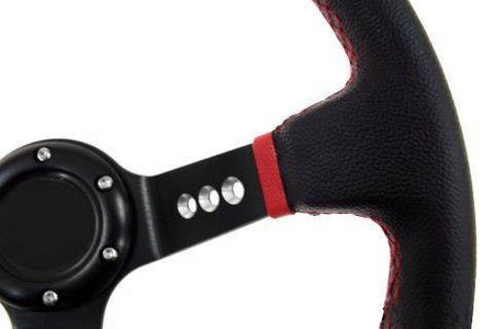 PRO sport steering wheel 350 mm black leather – 80 mm offset