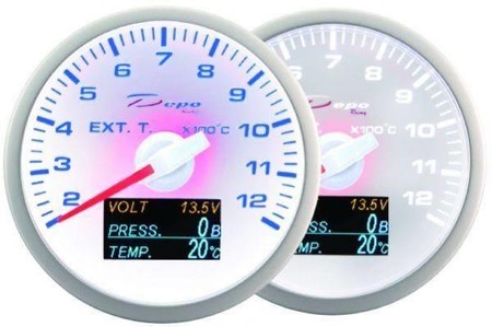 DEPO Gauge WBL 60mm - 4in1 Exhaust TempVoltOil PressureTemp