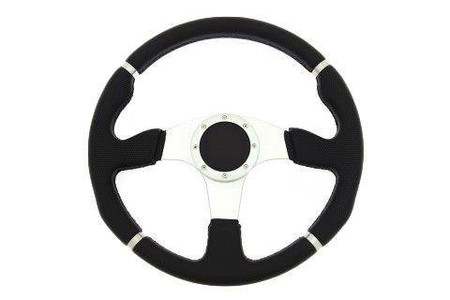 PRO sport steering wheel 350 mm black leather – 0 mm offset