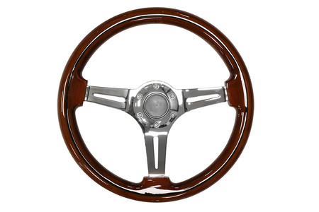 Steering wheel 350 mm – wood, Silver