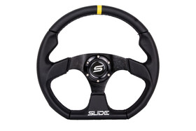 SLIDE steering wheel 350 mm leather yellow - 25 mm offset 