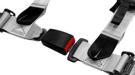 Racing seat belts SLIDE V2 silver 4p 2" E4