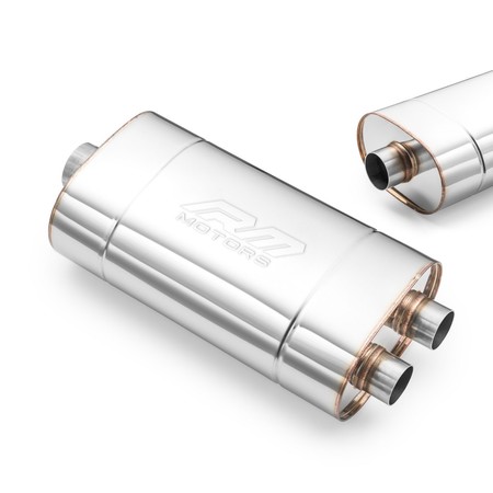 Sports Free-Flow Muffler E004 Elliptical – Without Embossing, Universal, Stainless Steel T304