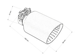 Końcówka tłumika 89 mm, wejście 51 mm – stal
