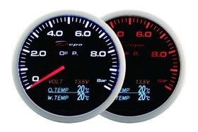 Zegar 60mm 4w1 Ciśnienie Oleju/Volt/Temperatura Oleju/Temperatura Wody Depo WA