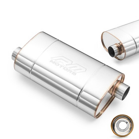 Sports Free-Flow Muffler E003 Elliptical – Without Embossing, Universal, Stainless Steel T304