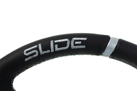 SLIDE steering wheel 350 mm leather silver - 90 mm offset 