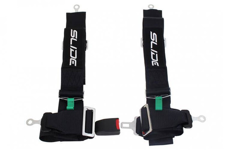 Racing seat belts SLIDE 4p 3" black 