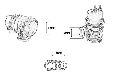 External Wastegate 60mm 1.6 Bar V-Band Blue