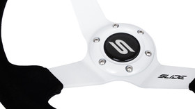 SLIDE steering wheel 350 mm suede white - 90 mm offset 