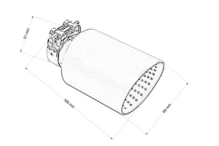 Końcówka tłumika 89 mm, wejście 51 mm – stal