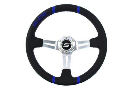 Sport steering wheel SLIDE 350mm offset:90mm Suede Blue