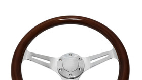 Steering wheel 350 mm – wood, Silver