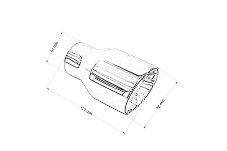 Końcówka tłumika 76 mm, wejście 51 mm – polerowana