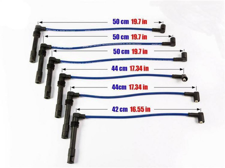 Przewody zapłonowe Audi A6 A8 Skoda SuperB 2.4-2.8L V6 94-04 Niebieskie