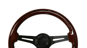 Steering wheel 350 mm – wood, Black