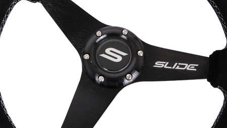 SLIDE steering wheel 350 mm suede silver - 20 mm offset 