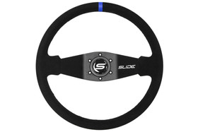SLIDE steering wheel 350 mm suede black Blue Strip - 90 mm offset