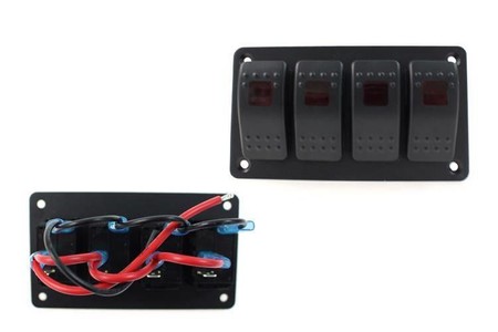 Alu panel switchON/OFFx4 Red