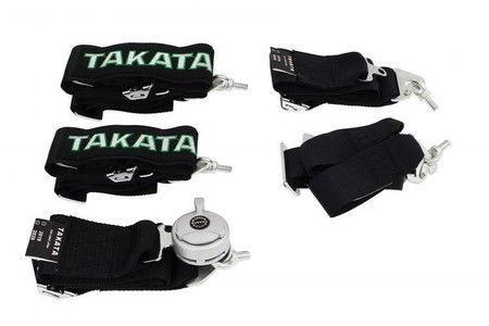 Pasy sportowe 6-punktowe 3" czarne – Takata Replica, harness