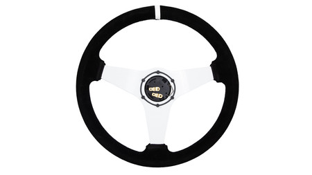 SLIDE steering wheel 350 mm suede white - 20 mm offset