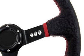 Kierownica sportowa PRO 350 mm czarna skórzana – offset 80 mm
