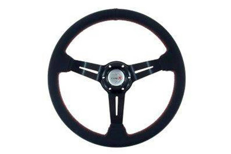 PRO sport steering wheel 350 mm black leather – 60 mm offset