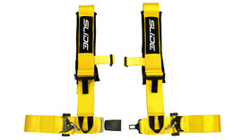 Racing seat belts SLIDE V2 yellow 4p 3" E4