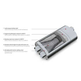 Sport Performance Exhaust Muffler E005 Elliptical – Embossed, Universal, Stainless Steel T304