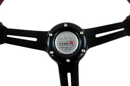 Kierownica sportowa PRO 350 mm czarna skórzana – offset 40 mm