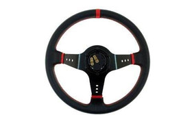PRO sport steering wheel 350 mm black leather – 80 mm offset