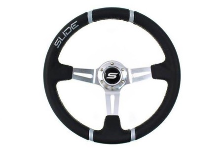 Sport steering wheel SLIDE 350mm offset:90mm Leather Silver