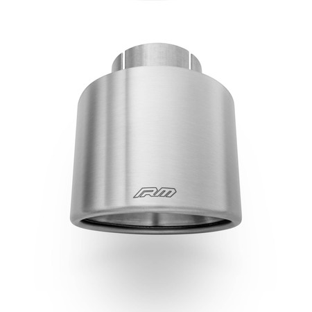 Oval rounded slant exhaust tip stainless steel satin KOZS77/100/63DK with clamp