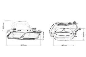 Exhaust tip 210×80 mm, inlet 140×85 mm – Mercedes A45/S600