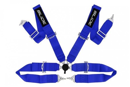 Racing seat belts SLIDE Qucik 4p 3" Blue