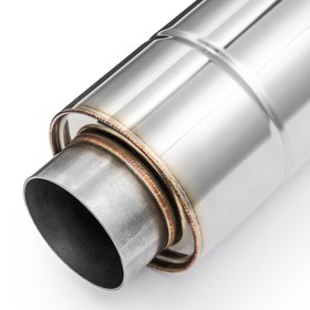 Sportowy Tłumik Przelotowy RM02 60mm Okrągły – Przetłoczony, Uniwersalny, Stal Kwasoodporna T304