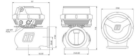 Wastegate Turbosmart Hypergate 45mm 0.5 Bar Gen V Czarny