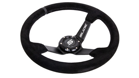 SLIDE steering wheel 350 mm suede black - 90 mm offset 