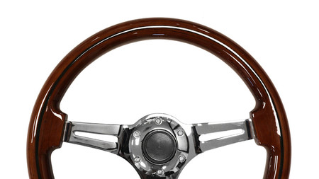 Steering wheel 350 mm – wood, Silver