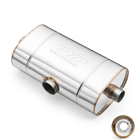 Transverse Straight-Through Muffler E502 – Elliptical, Non-Embossed, Universal, Stainless Steel T304