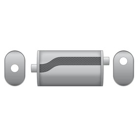 Sports Free-Flow Muffler E002 Elliptical – Without Embossing, Universal, Stainless Steel T304