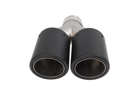Dual exhaust tip 2×101 mm, inlet 63 mm – carbon, size L
