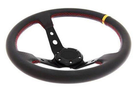 Kierownica sportowa PRO 350 mm żółta carbon – offset 80 mm