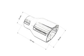 Końcówka tłumika 76 mm, wejście 51 mm – polerowana