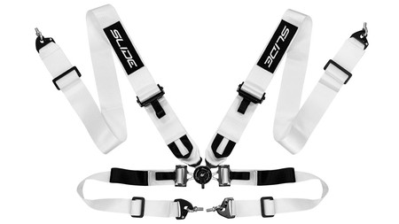 Racing seat belts SLIDE V2 Quick white 4p 3"