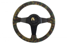 SLIDE steering wheel 350 mm suede camo - 80 mm offset