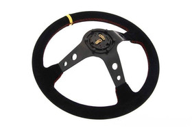 PRO sport steering wheel 350 mm yellow suede – 80 mm offset