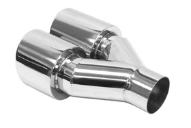 Podwójna końcówka tłumika 2×89 mm, wejście 60 mm – polerowana, prawa